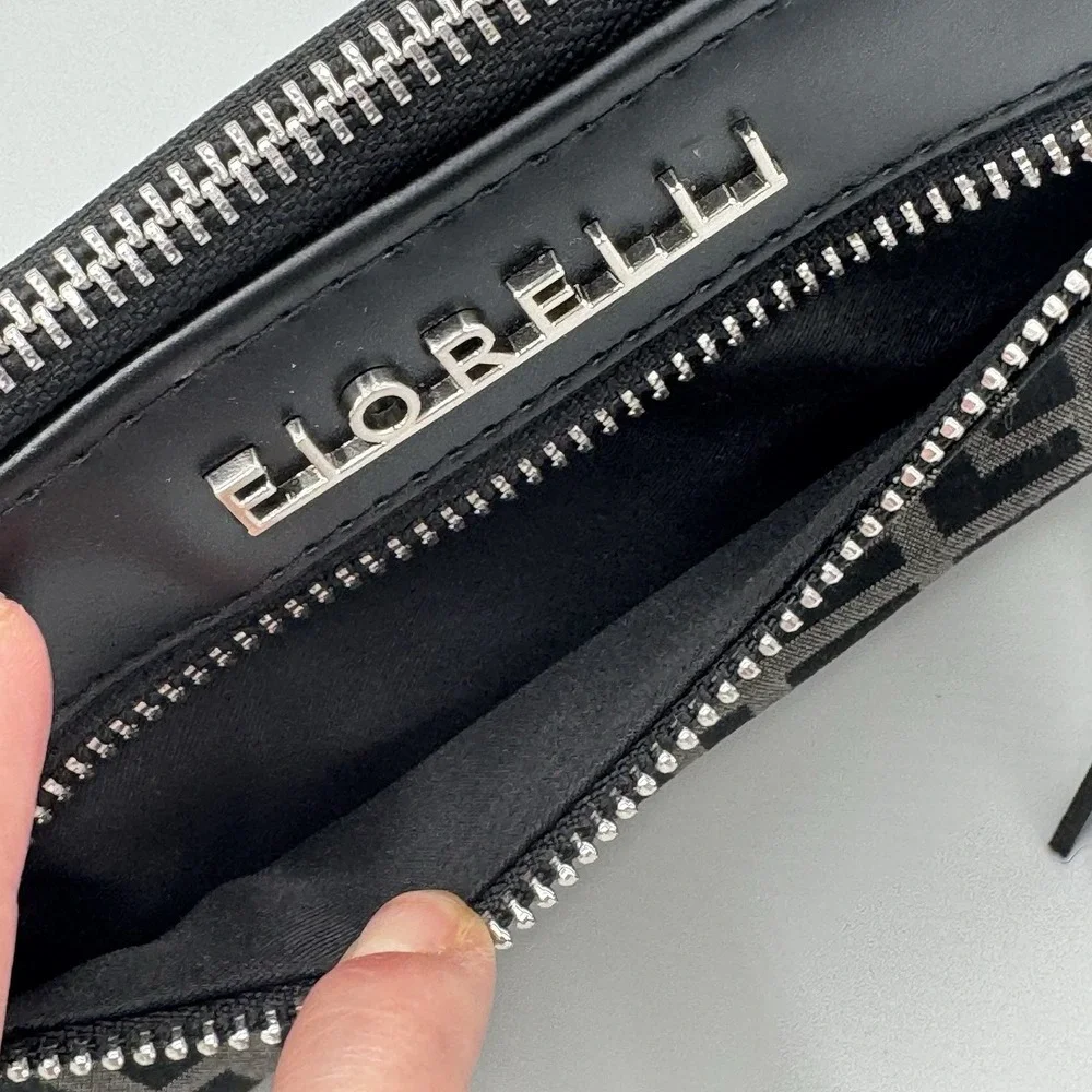 Fiorelli Women's Kate Zipper Wallet, Black Jacquard‎ NWT